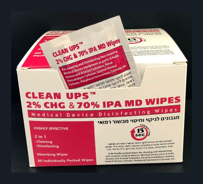 Clean-Ups™ 2% CHG & 70% IPA Medical Device Wipes